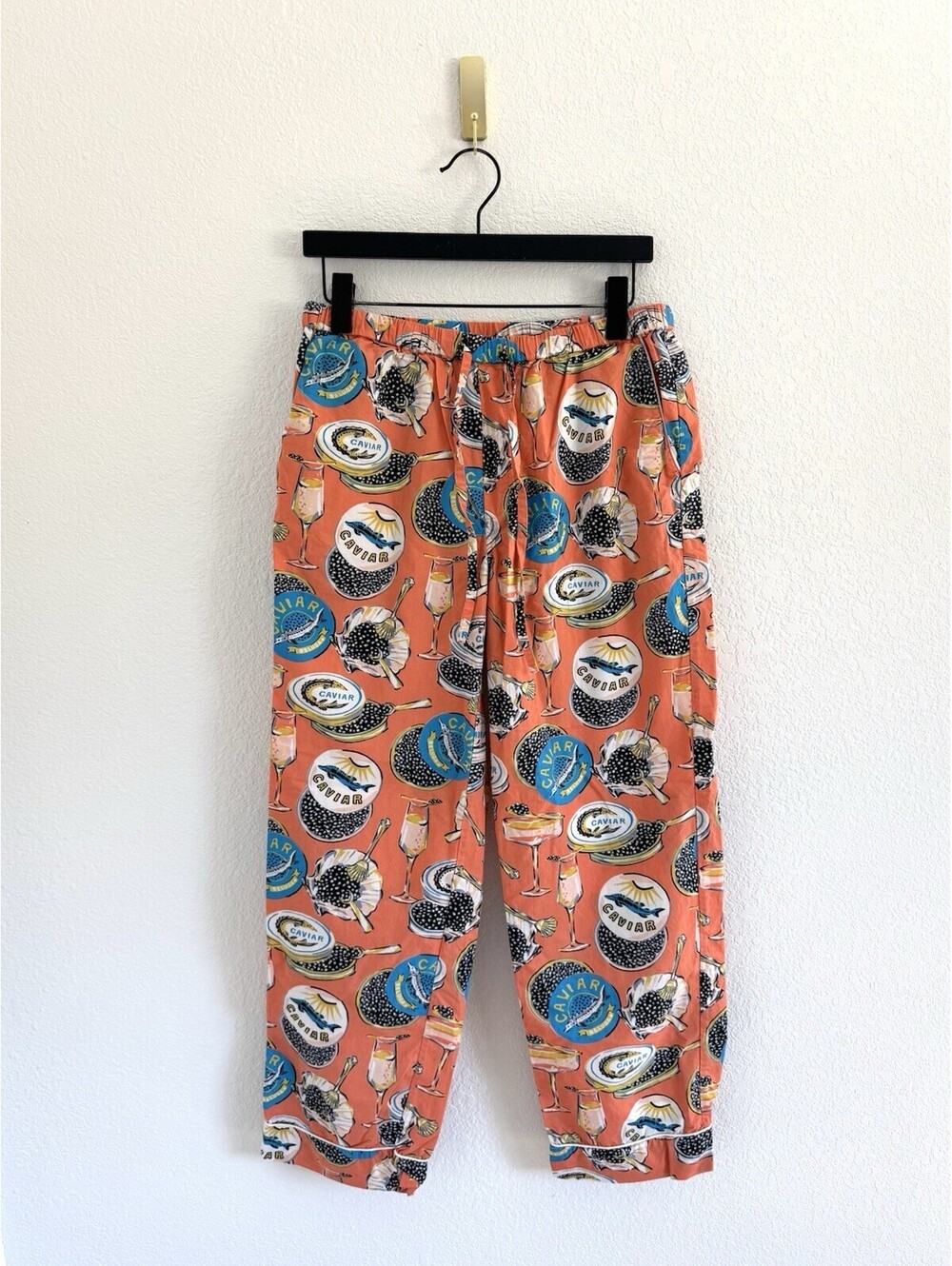 Printfresh Women’s Size S Astrid Champagne and Caviar Cotton Wide Leg Pants